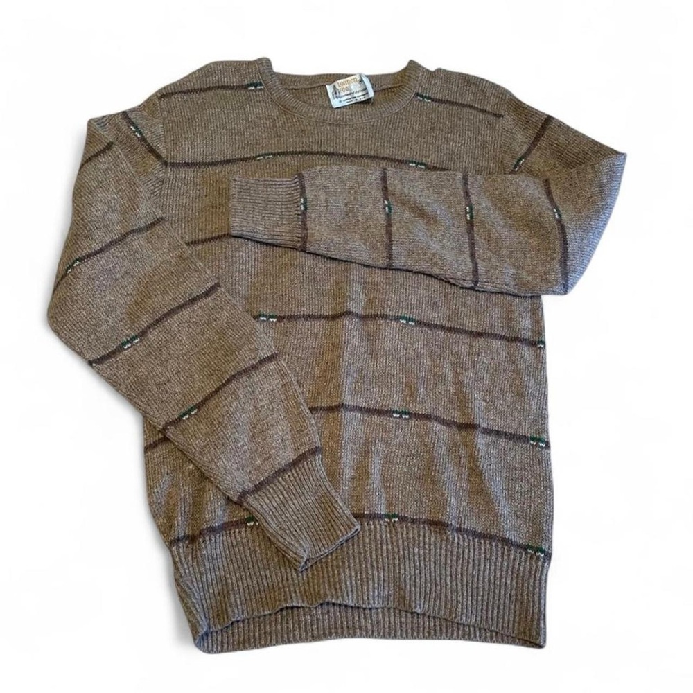90s London Fog Brown Wool Striped Sweater